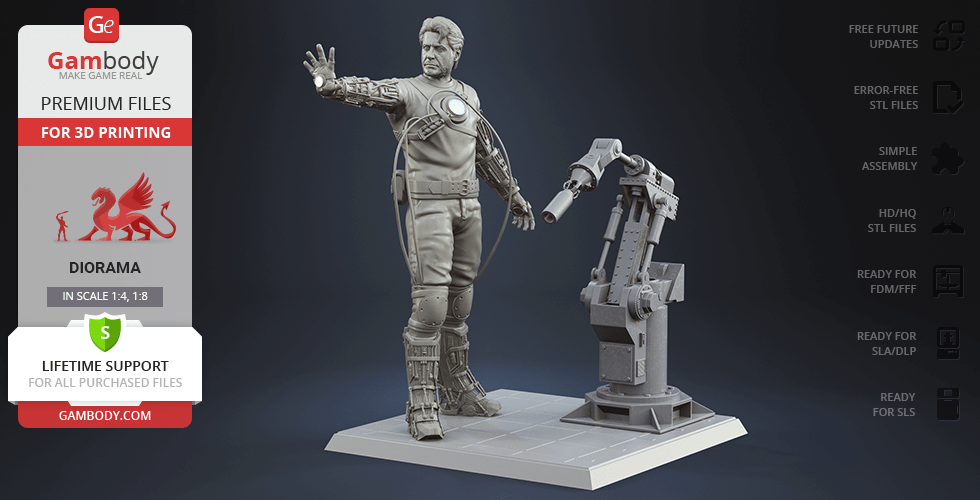 Buy Tony Stark Mech Test 3D Printing Figurine in Diorama | Assembly
