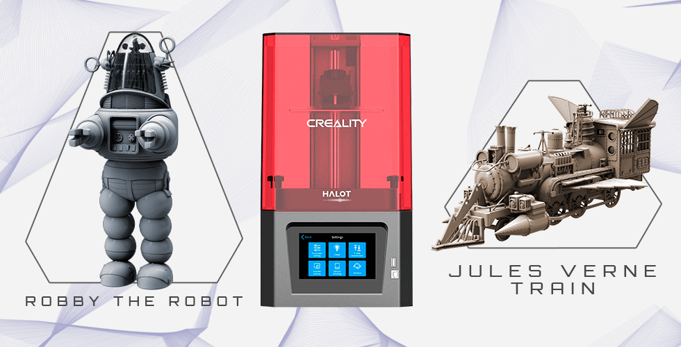 Buy Creality Resin 3D Printer + Robby the Robot + Jules Verne Train Locomotive