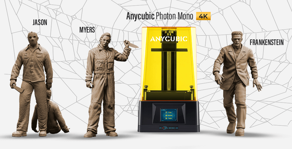 Buy Anycubic Mono 4K 3D Printer + Jason + Michael Myers + Frankenstein's Monster 