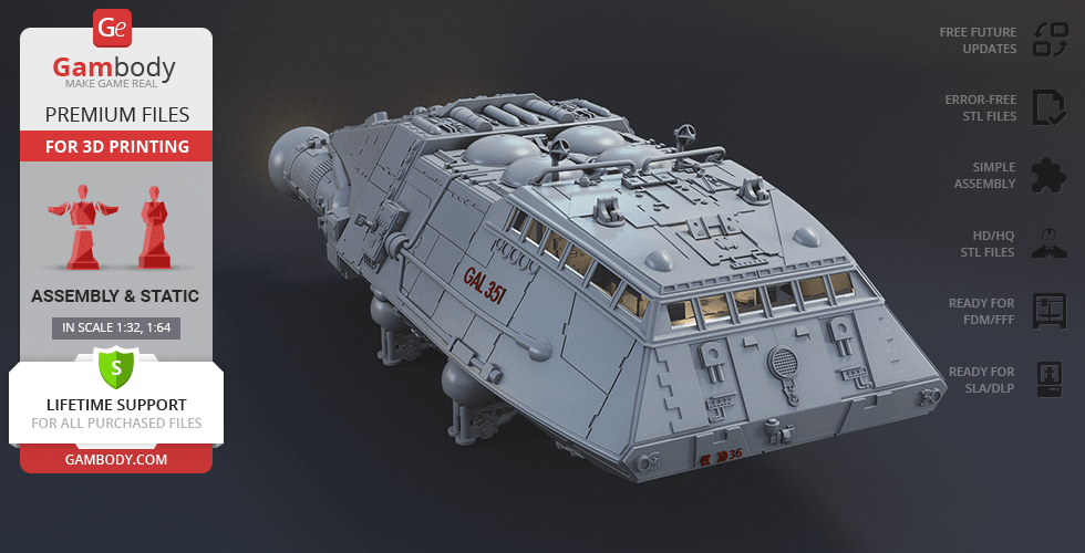 Buy Shuttle Battlestar Galactica 3D Printing Model | Assembly