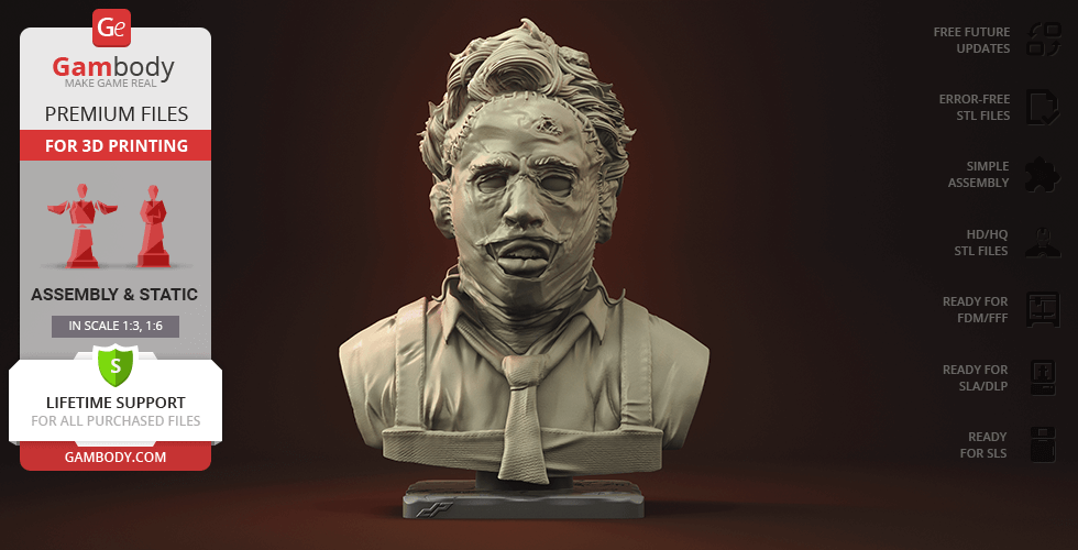 Buy Leatherface Bust 3D Printing Figurine | Assembly