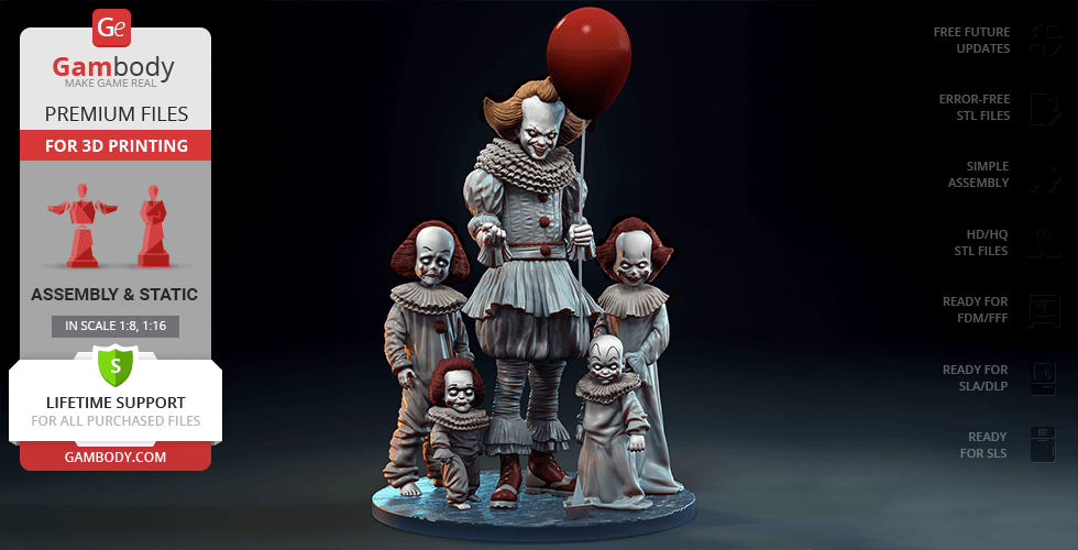 Buy Pennywise 3D Printing Diorama  | Assembly