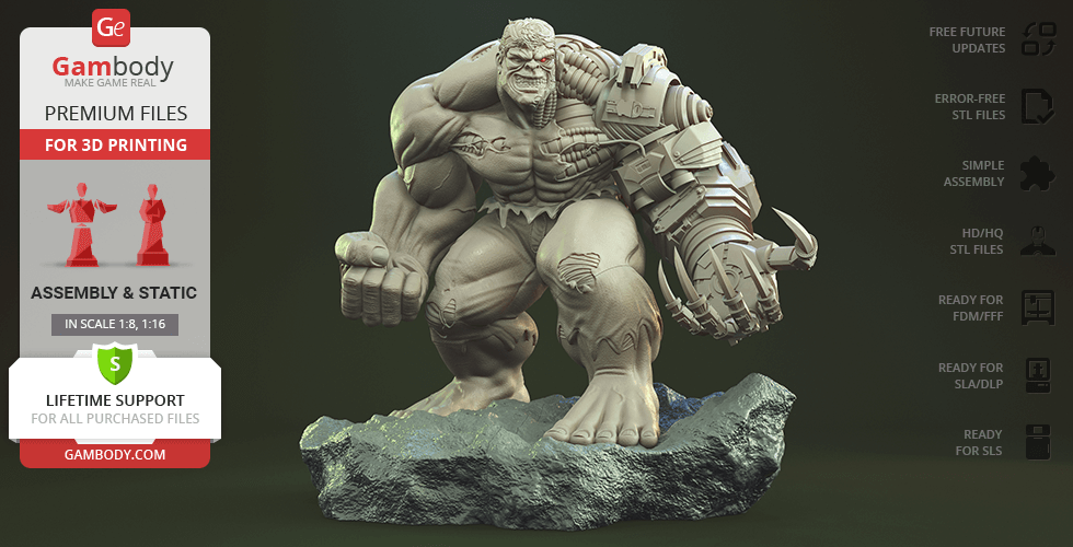 Buy Cyborg Hulk 3D Printing Figurine | Assembly