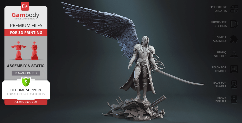 Buy Sephiroth 3D Printing Figurine | Assembly