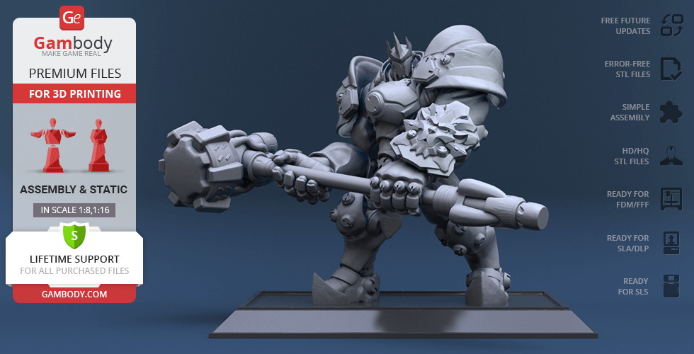 Buy Reinhardt 3D Printing Figurine | Assembly