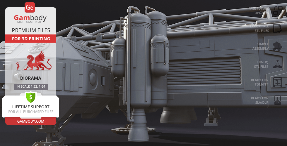 A detailed 3D model of an Eagle Transporter designed for 3D printing.
