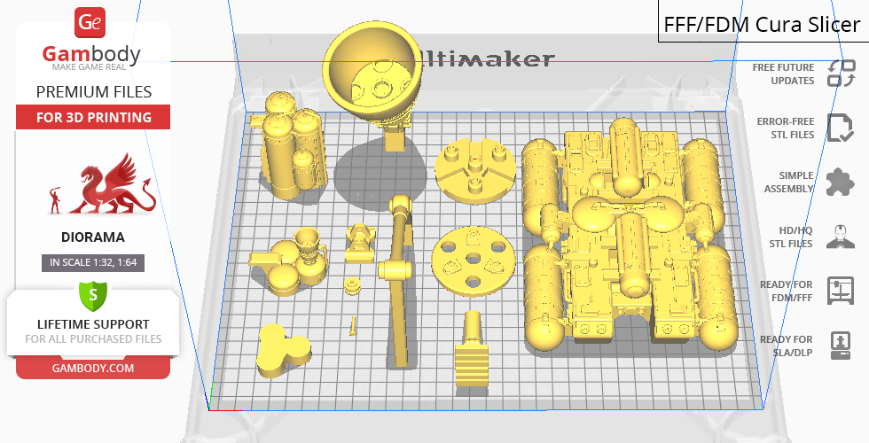 3D printing layout of an Eagle Transporter add-on kit with various detailed components.