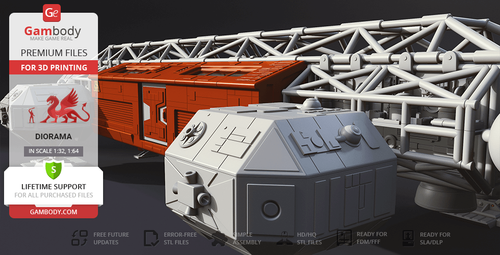 A detailed 3D model of a modular spacecraft with intricate framework and geometric panels.