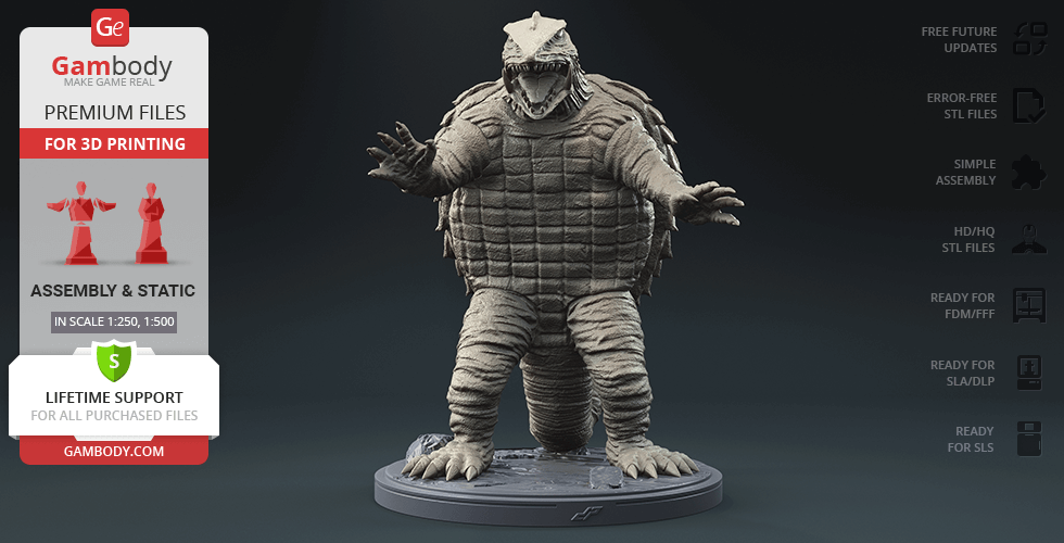 Buy Gamera Showa Era 3D Printing Figurine | Assembly