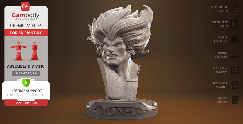Buy Lion-O Bust 3D Printing Figurine | Assembly