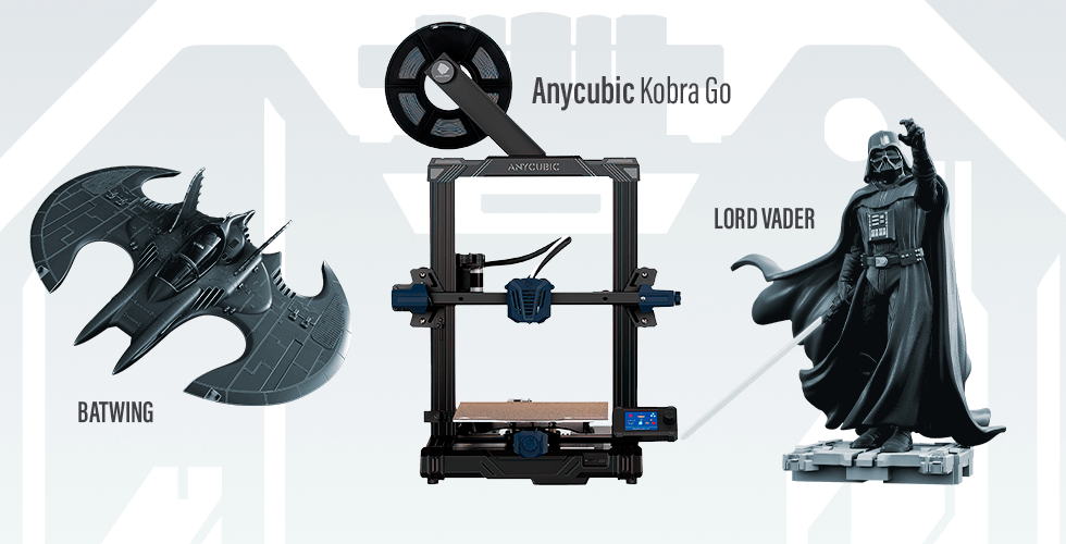 Buy Anycubic Kobra Go 3D Printer + Darth Vader + Batwing