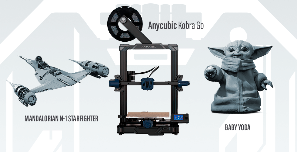 Buy Anycubic Kobra Go 3D Printer + Baby Yoda + The Mandalorian's N-1 Starfighter 