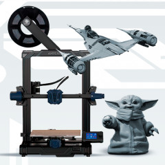 preview of Anycubic Kobra Go 3D Printer + Baby Yoda + The Mandalorian's N-1 Starfighter 