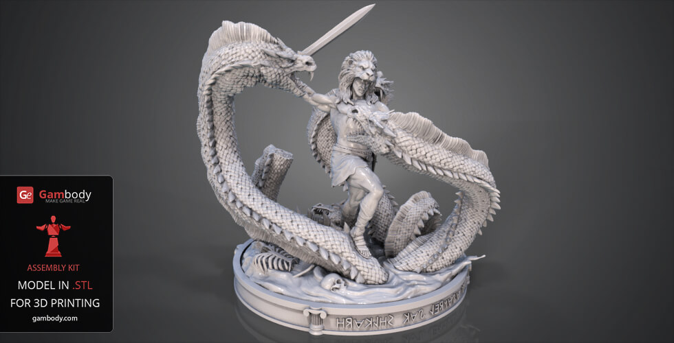 Buy Hercules vs Hydra 3D Printing Figurines in Diorama | Assembly