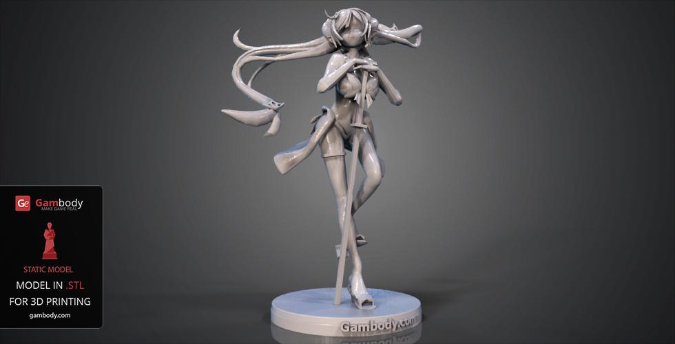 Gambody STL files of Anime Girl for 3D Printing