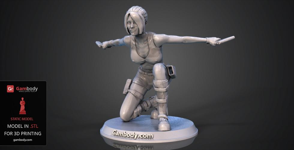 Buy Lara Croft in Action 3D Printing Figurine | Static