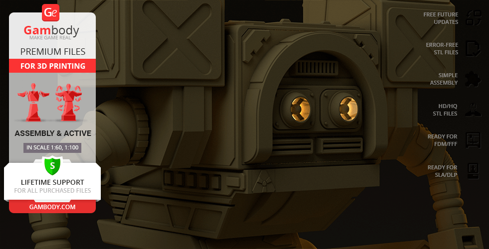 A detailed 3D model of a MadCat Classic Mech, showcasing mechanical features and textures for printing.