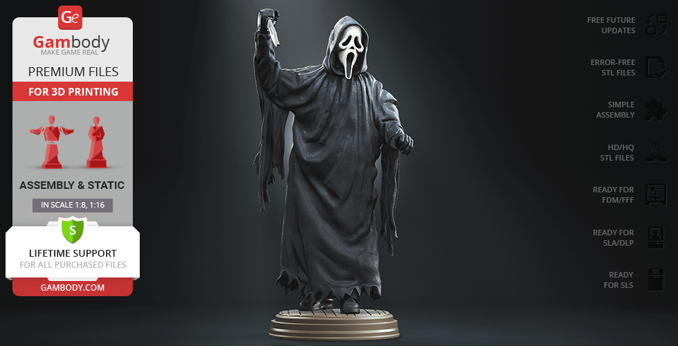 Buy Ghostface Scream 3D Printing Figurine | Assembly