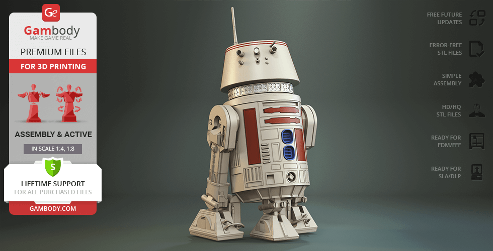 Buy R5-D4 3D Printing Model | Assembly + Action