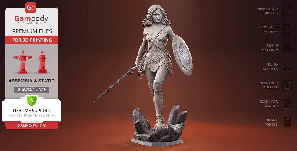 Buy Wonder Woman Movie Version 3D Printing Figurine | Assembly