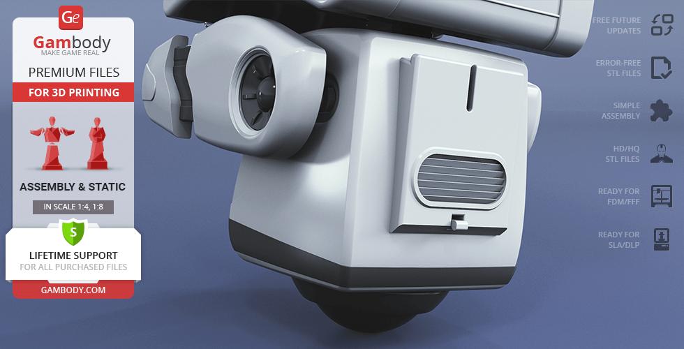 3D model of M-O from WALL-E, featuring detailed mechanical design, suitable for 3D printing.