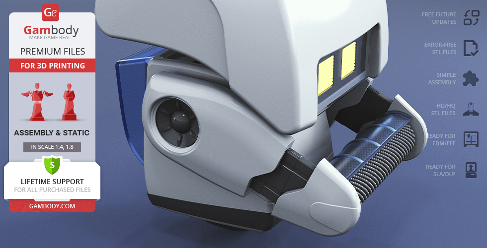 M-O robot model from WALL-E, designed for 3D printing, showing detailed parts and assembly features.