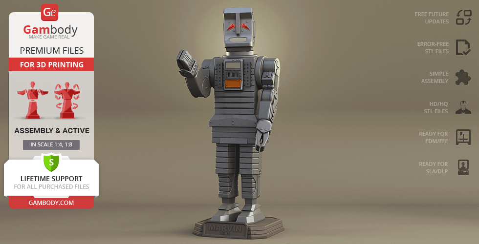 Buy Marvin The Paranoid Android 1981 3D Printing Model | Assembly