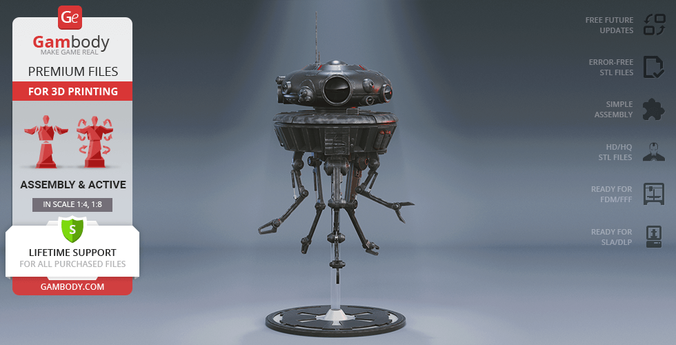 Buy Imperial Probe Droid 3D Printing Model | Assembly