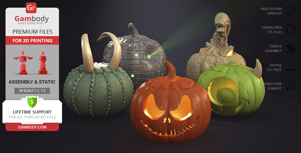 Buy Halloween Pumpkins 3D Printing Figurines | Assembly