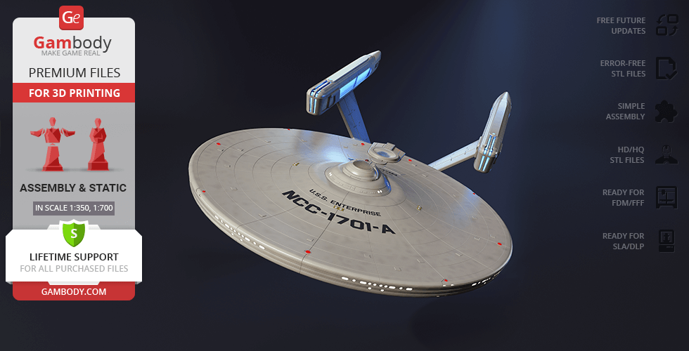 Buy USS Enterprise NCC-1701-A 3D Printing Model | Assembly