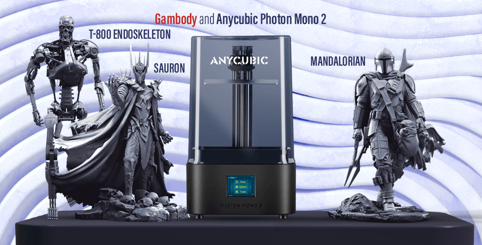 Anycubic Photon Mono 2 3D printer + Sauron + Mandalorian + T-800
