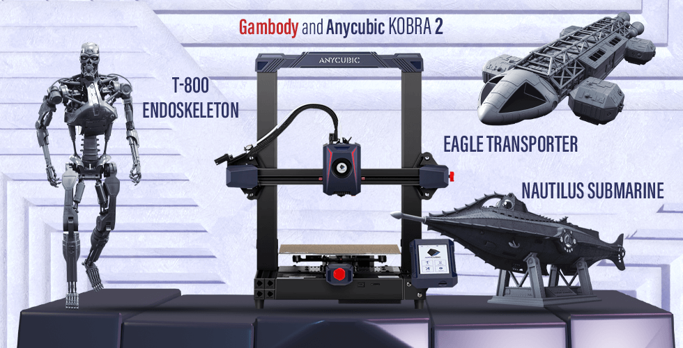 Buy Anycubic Kobra 2 3D Printer + Nautilus Submarine + Eagle Transporter + T-800 Endoskeleton