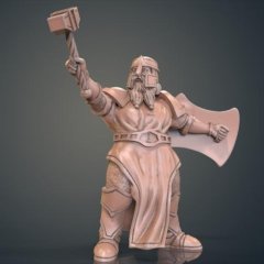 preview of Dwarf Cleric Warrior 3D Printing Figurine | Static