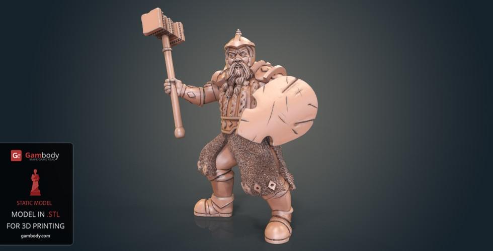 Buy Dwarf Warrior Fighter 3D Printing Figurine | Static