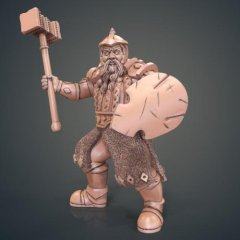 preview of Dwarf Warrior Fighter 3D Printing Figurine | Static