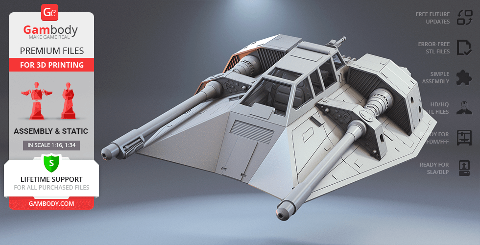 Buy T-47 Snowspeeder 3D Printing Model | Assembly