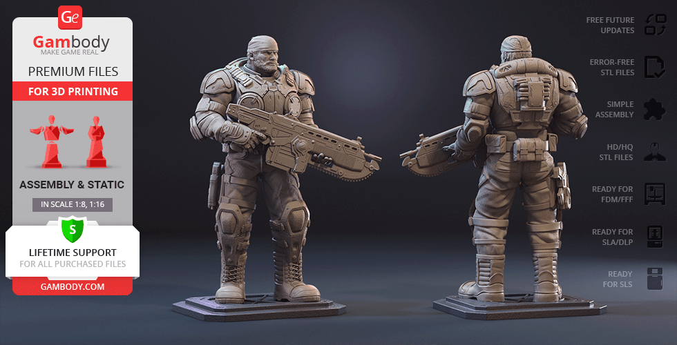 Buy Marcus Fenix 3D Printing Figurine | Assembly