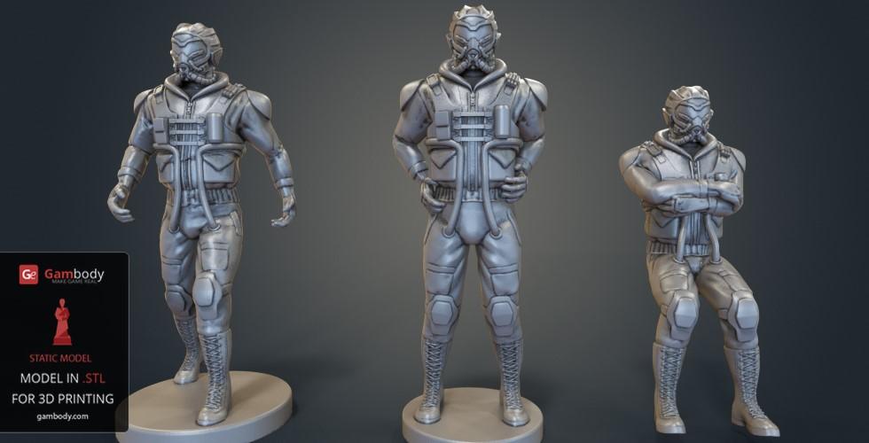 Buy BattleMech Male Pilots 3D Printing Files for SLS/SLA | Static