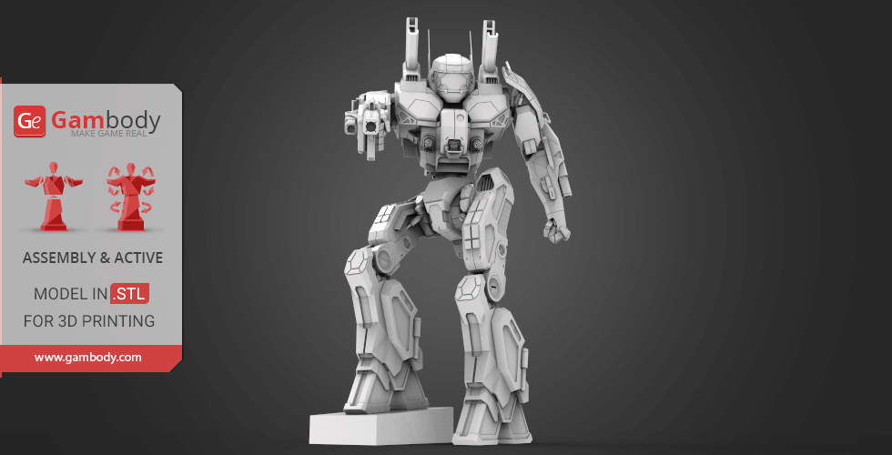 Buy MWO Phoenix Hawk 3D Printing Files | Assembly + Action