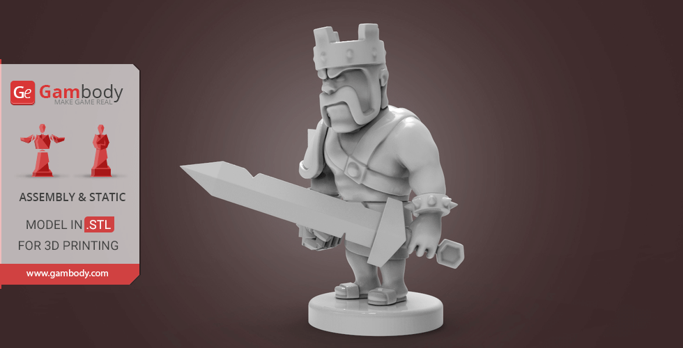 Buy Barbarian King 3D Printing Figurine | Assembly