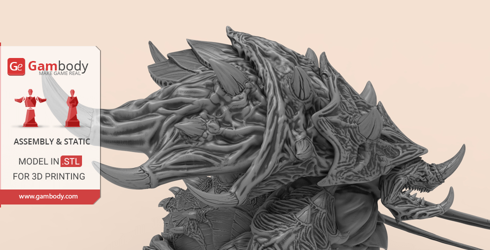 Detailed 3D model of a StarCraft Ultralisk, showcasing intricate textures and features.