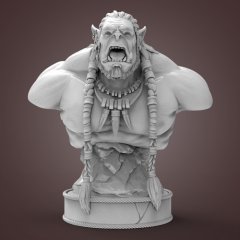preview of Chieftain Durotan Bust 3D Model | Static