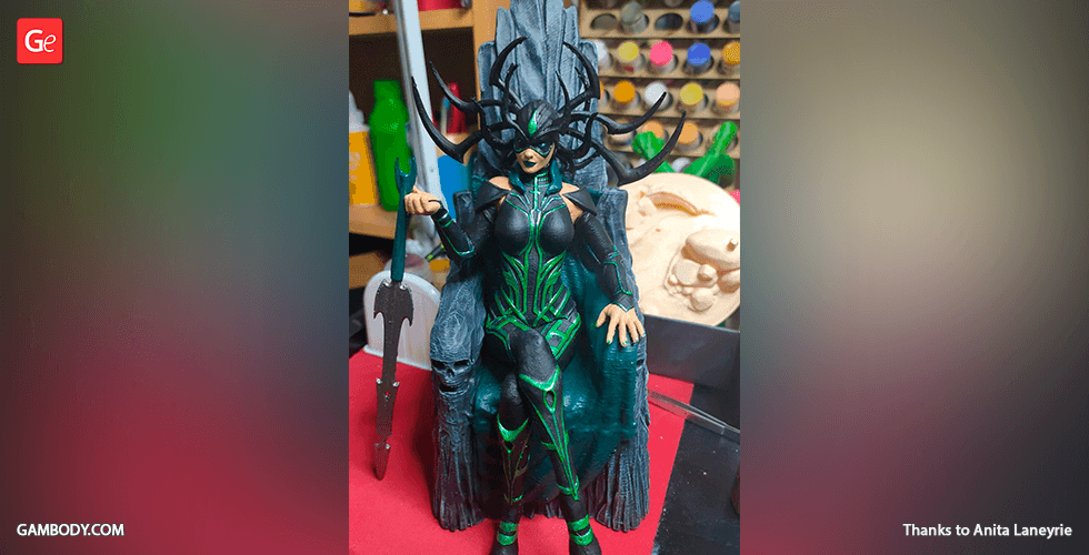 Buy Hela on Throne 3D Printing Miniature | Assembly