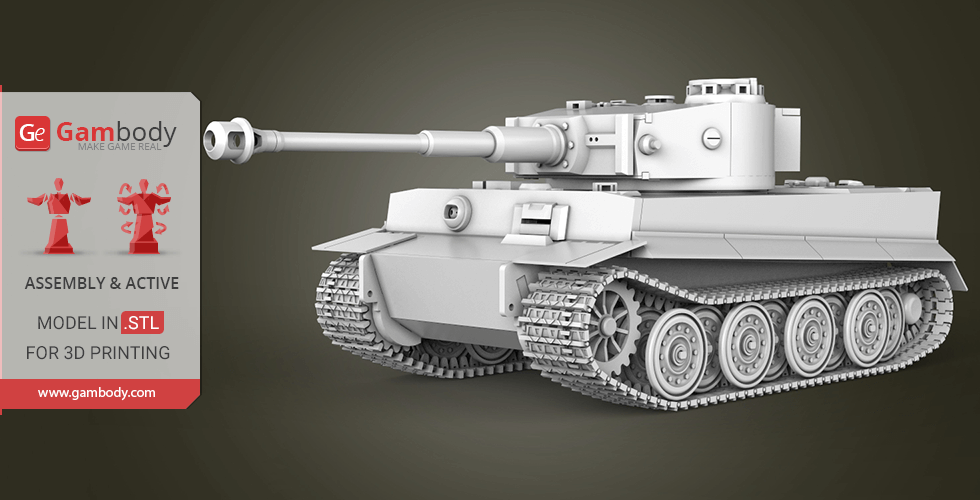 Buy Tiger I Tank 3D Printing Model | Assembly