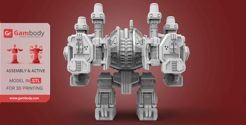 Detailed 3D model of Terran Thor from StarCraft, designed for printing.