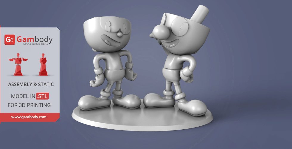 Buy Cuphead and Mugman 3D Printing Figurines | Assembly