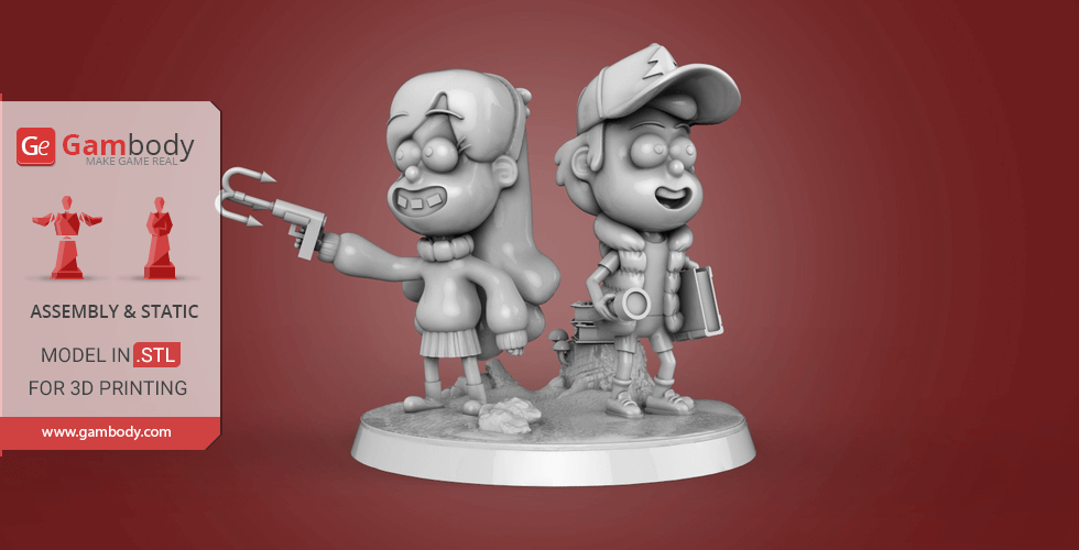 Buy Dipper and Mabel 3D Printing Figurines | Assembly