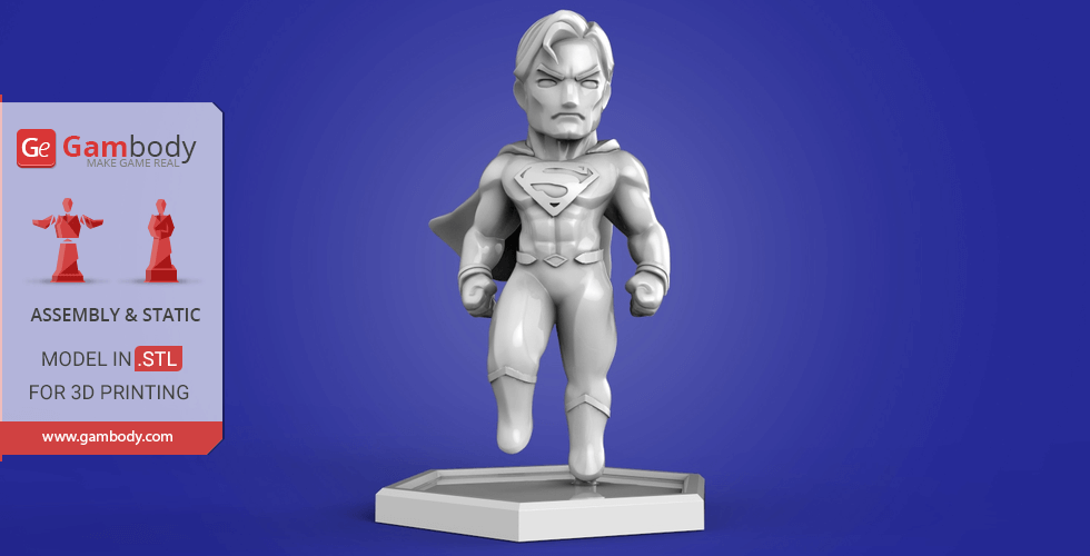 Buy Chibi Superman 3D Printing Miniature | Assembly