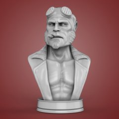 preview of Hellboy Bust 3D Printing Figurine | Assembly