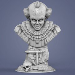 preview of Pennywise Pencil Holder Bust 3D Miniature | Assembly